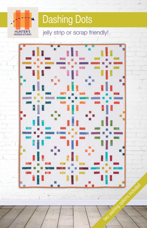 Dashing Dots is a block based quilt pattern that features squares and rectangles.
