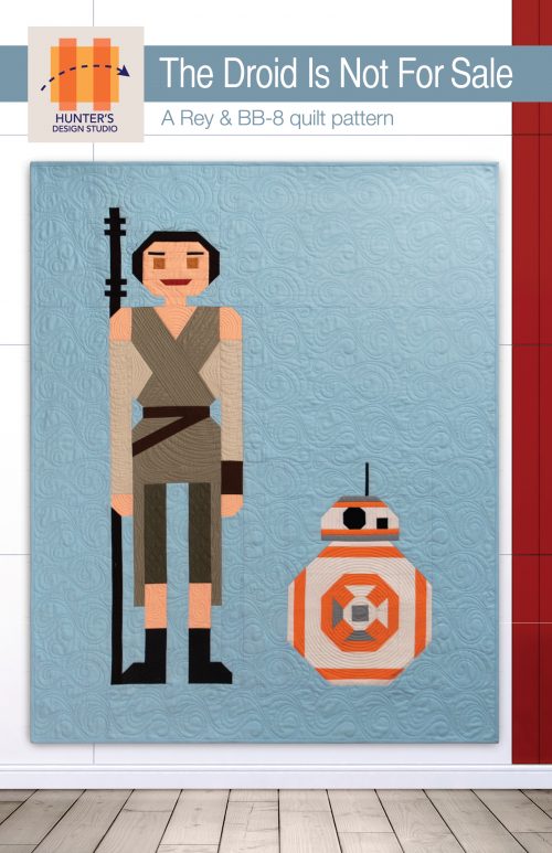 The Droid is not For Sale features a pixellated version of Rey and BB-8 from the newer Star Wars movies on a light blue background.