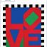 Love Stamp features red letters of L, O, V and E arranged in a four patch.