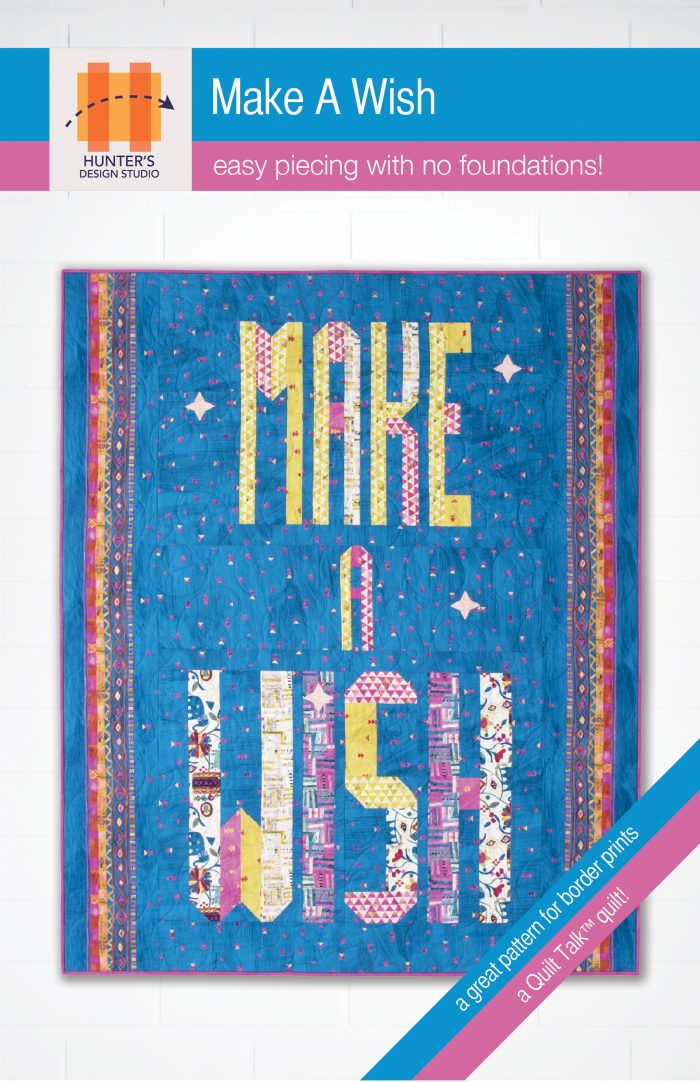Make a Wish is a word quilt that is easy to make from simple squares and rectangles.