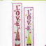 Two appliqué wall hangings of LOVE Gnome are on the pattern cover, both with heart sunglasses and tall cone hats, conversation hearts floating in the background.