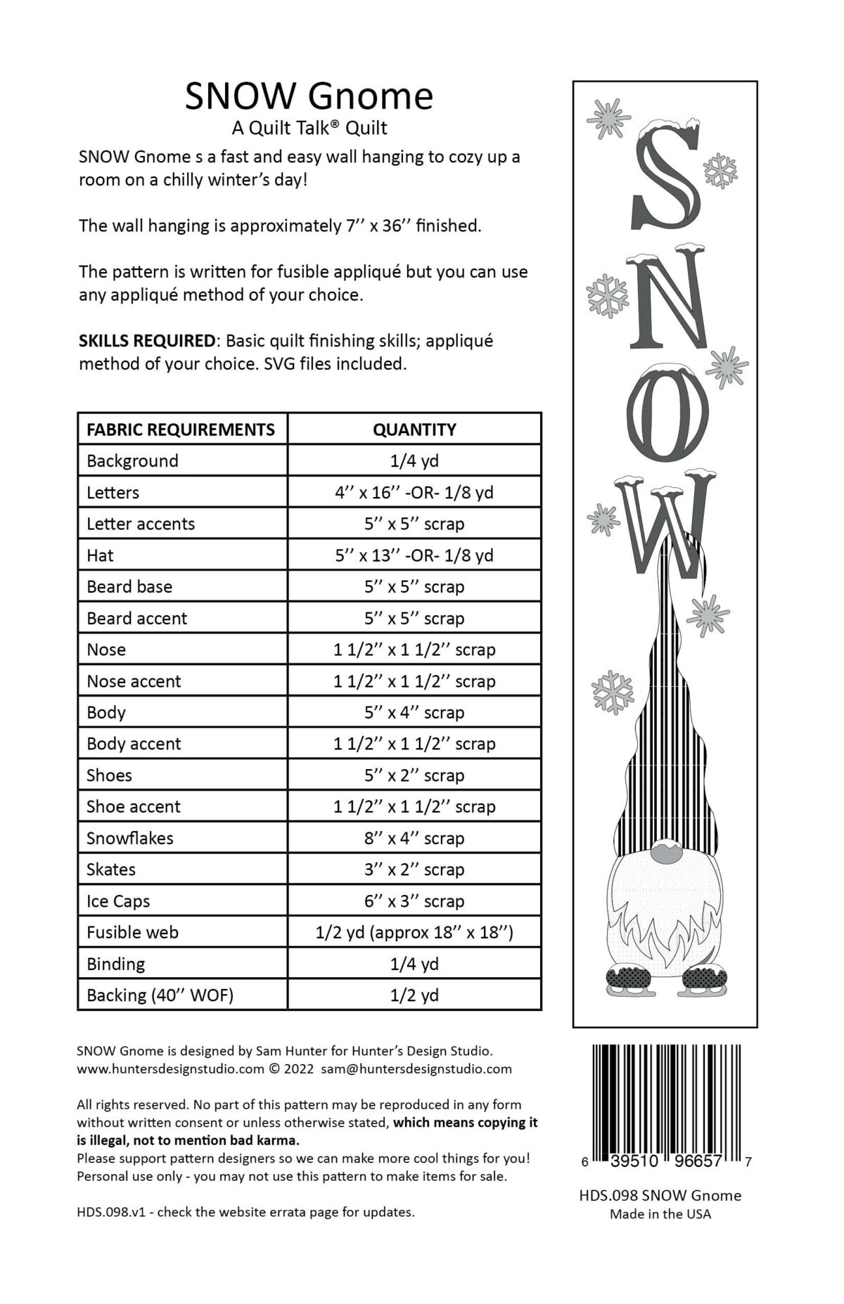 SNOW Gnome PDF Hunter s Design Studio