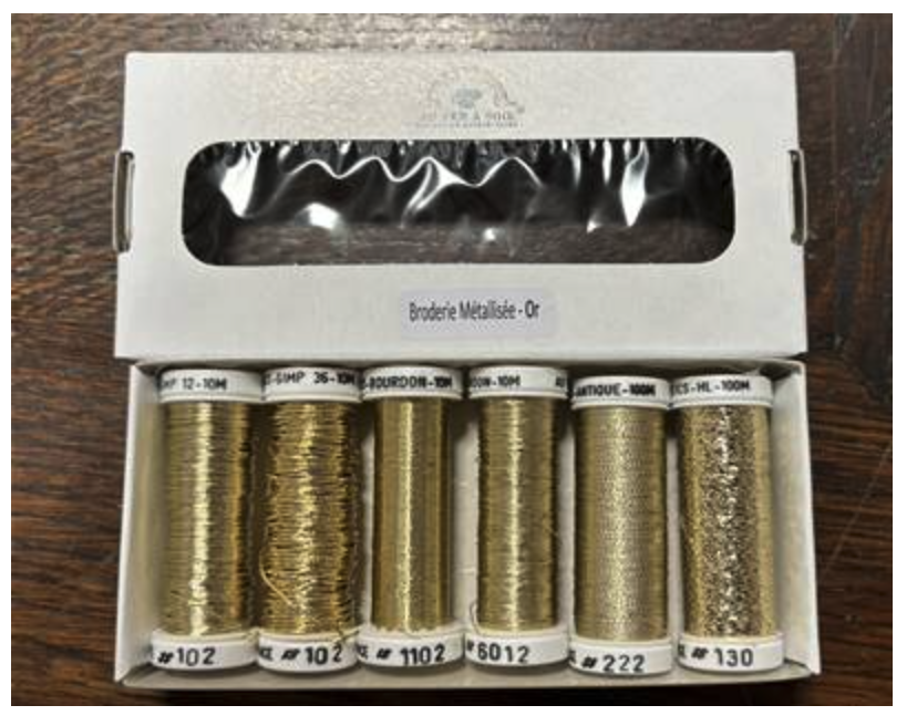au ver a soie metallic embroidery variety gold