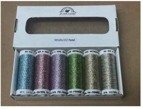 au ver a soie metallic embroidery variety pastel
