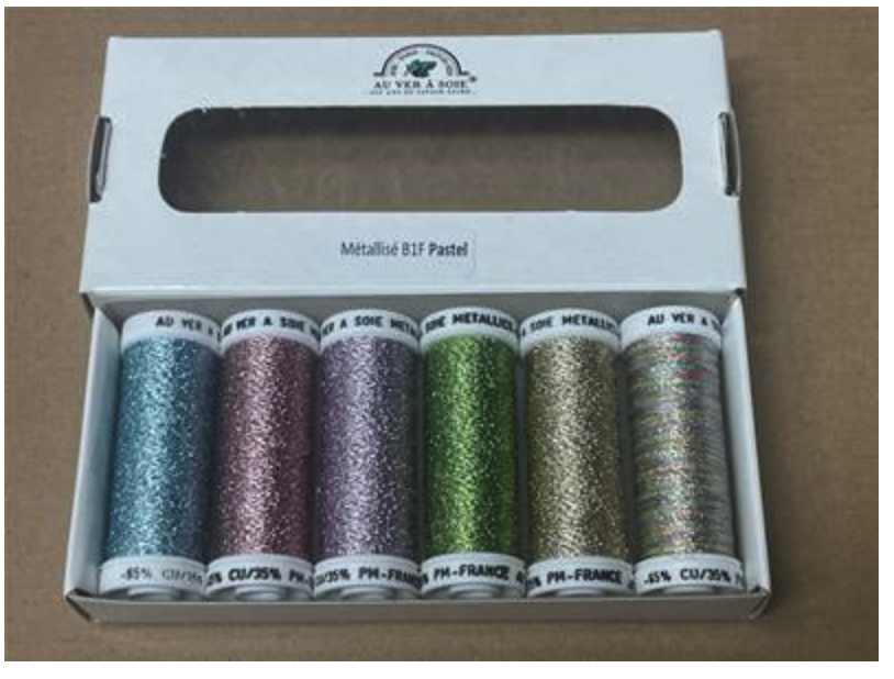 au ver a soie metallic embroidery variety pastel