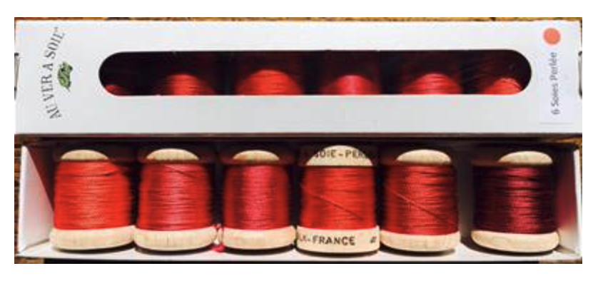 au ver a soie silk thread nuances rouge red