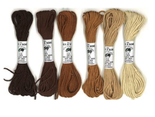 au ver a soie nuances silk thread brown marron