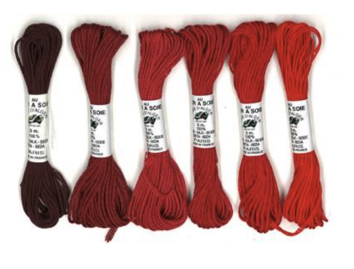 au ver a soie nuances silk thread red rouge